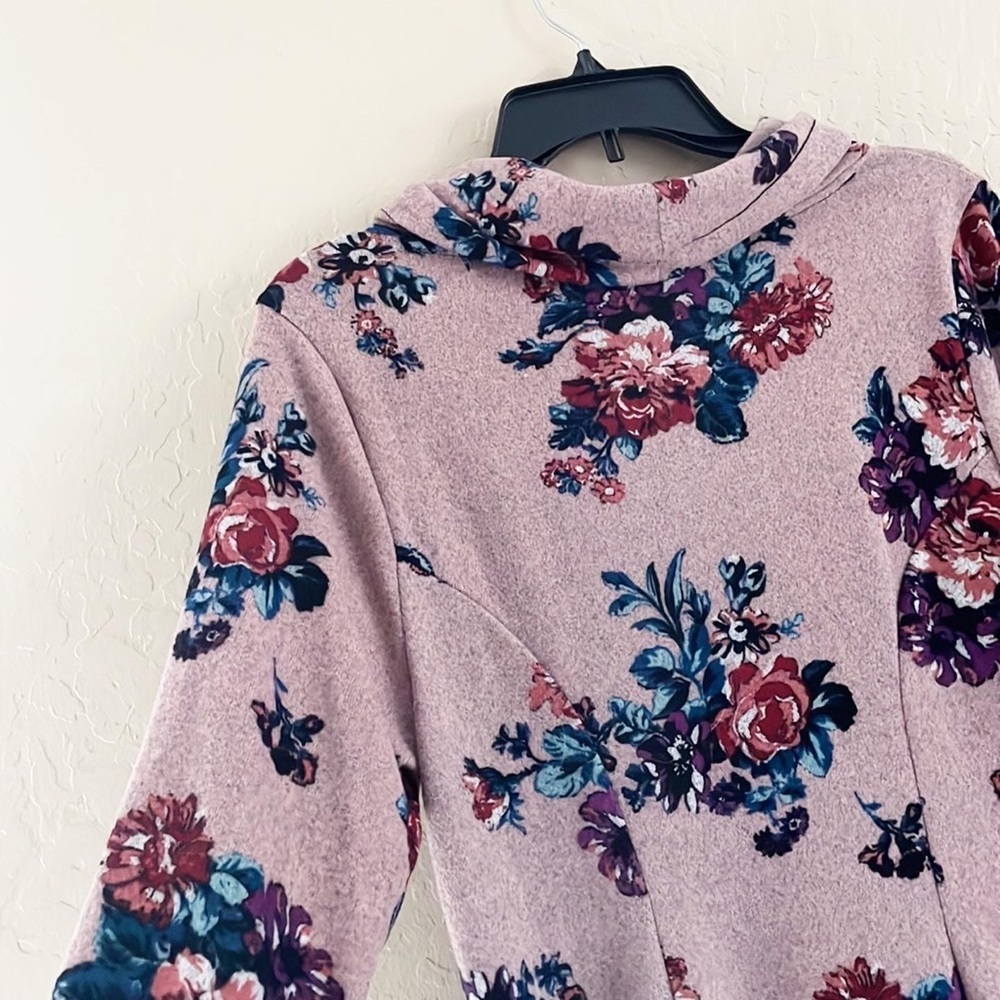 🌿Final Sale Eyeshadow Floral Soft Knit Sweater Dress - Picture 6 of 9